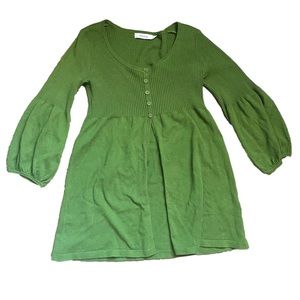 Rickis green baby doll top, size xs